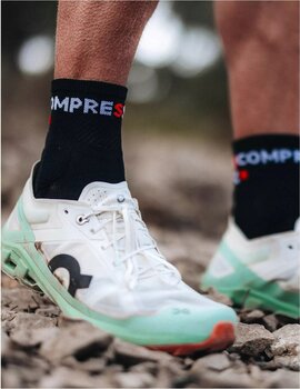 Meias de corrida Compressport Ultra Trail Low Socks Black/White/Core Red T2 Meias de corrida - 4
