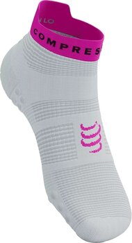 Löparstrumpor Compressport Pro Racing V4.0 Run Low White/Safety Yellow/Neon Pink T2 Löparstrumpor - 2