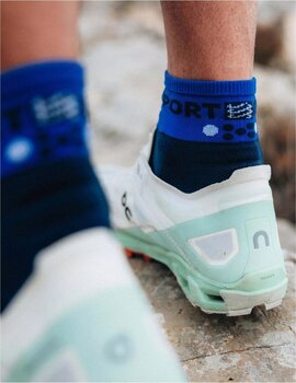 Hardloopsokken Compressport Ultra Trail Low Socks Dazzling Blue/Dress Blues/White T1 Hardloopsokken - 4