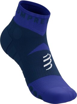 Meias de corrida Compressport Ultra Trail Low Socks Dazzling Blue/Dress Blues/White T2 Meias de corrida - 2
