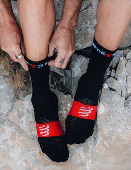 Calcetines para correr Compressport Ultra Trail Socks V2.0 Black/White/Core Red T2 Calcetines para correr - 4