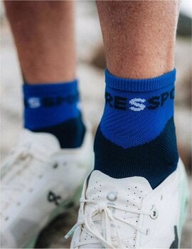 Løbestrømper Compressport Ultra Trail Low Socks Dazzling Blue/Dress Blues/White T4 Løbestrømper - 3