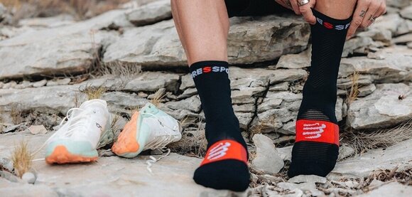 Calcetines para correr Compressport Ultra Trail Socks V2.0 Black/White/Core Red T3 Calcetines para correr - 5