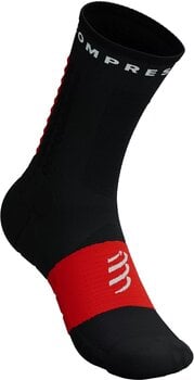 Meias de corrida Compressport Ultra Trail Socks V2.0 Black/White/Core Red T4 Meias de corrida - 2