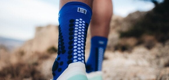 Hardloopsokken Compressport Pro Racing Socks V4.0 Trail Dazzling Blue/Dress Blues/White T1 Hardloopsokken - 6