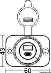 Σύνδεσμος Osculati Standard USB plug + micro Σύνδεσμος - 1