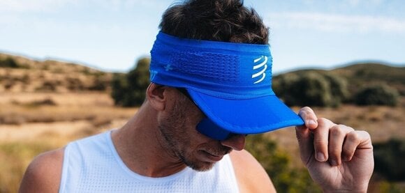 Pannband för löpning Compressport Spiderweb Headband On/Off Dazzling Blue/White UNI Pannband för löpning - 5