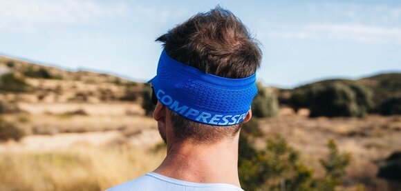 Traka za glavu za trčanje
 Compressport Spiderweb Headband On/Off Dazzling Blue/White UNI Traka za glavu za trčanje - 6