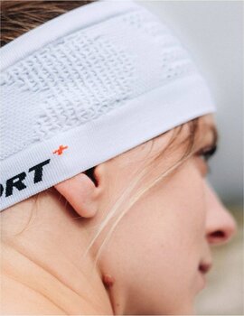 Fita de cabeça de corrida Compressport Headband On/Off White/Black UNI Fita de cabeça de corrida - 4