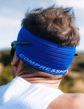 Hardloophoofdband Compressport Headband On/Off Blue/White UNI Hardloophoofdband - 2