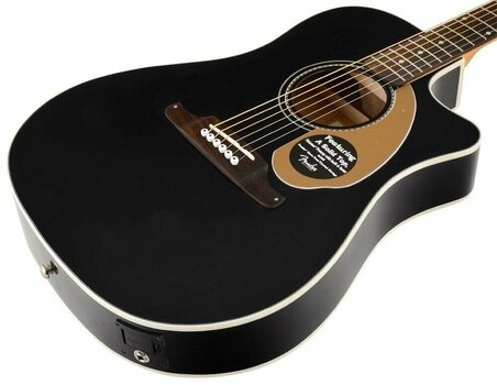Dreadnought elektro-akoestische gitaar Fender Sonoran SCE Walnut FB Thinline Black - 2