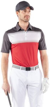 Poloshirt Galvin Green Mo Mens Breathable Short Sleeve Shirt Red/White/Black M - 5