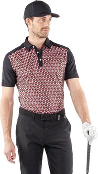Polo Galvin Green Mio Mens Breathable Short Sleeve Shirt Red/Black M - 5