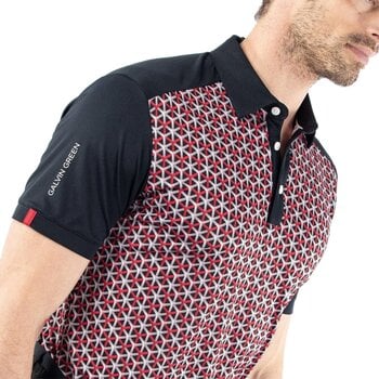 Polo košile Galvin Green Mio Mens Breathable Short Sleeve Shirt Red/Black XL - 3