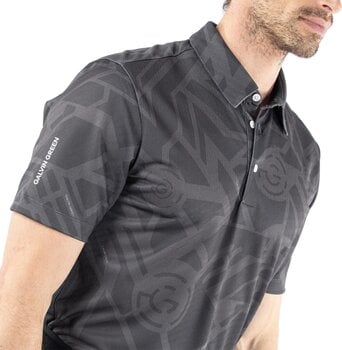 Polo Galvin Green Maze Mens Breathable Short Sleeve Shirt Black XL - 3