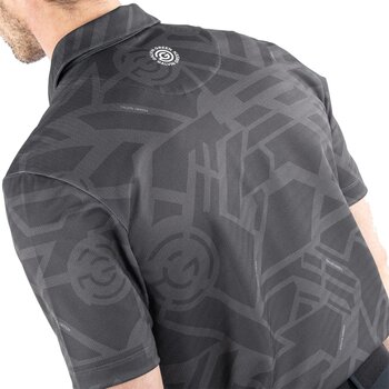 Polo Galvin Green Maze Mens Breathable Short Sleeve Shirt Black XL - 4
