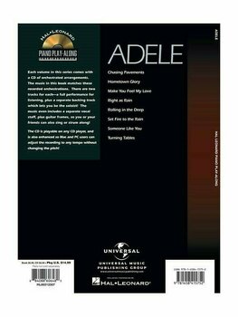 Notblad för pianon Adele Piano Play-Along Volume 118 (Book/CD) Musikbok - 2