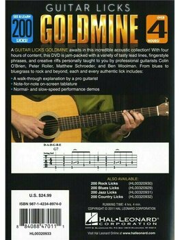 Notblad för gitarrer och basgitarrer Hal Leonard 200 Acoustic Licks - Guitar Licks Goldmine Musikbok - 2