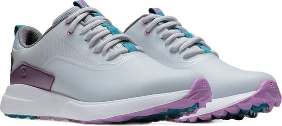 Chaussures de golf pour femmes Footjoy Performa Womens Golf Shoes Grey/White/Purple 36,5 - 5