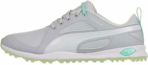 Calçado de golfe para mulher Puma BioFly Mesh Womens Golf Shoes Gray Dawn/White/Cabbage UK 5 - 6