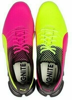 Heren golfschoenen Puma Titantour Ignite Mens Golf Shoes Pink/Yellow/Black UK 13 - 3