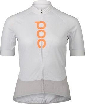Велосипедна тениска POC Essential Road Logo Jersey Джърси Hydrogen White/Granite Grey L - 5