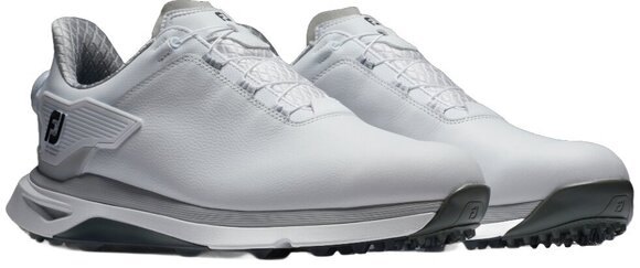 Golfskor för herrar Footjoy PRO SLX Mens Golf Shoes White/Grey/Grey Boa 42 - 5