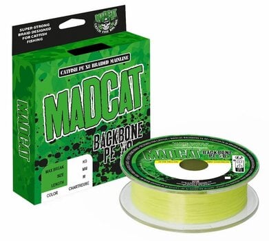 Fiskelina MADCAT Backbone Chartreuse 0,55 mm 300 m 72,7 kg Braid - 2