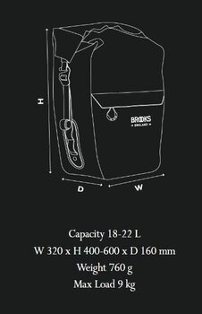 Чанта за велосипеди Brooks Scape Pannier Large Black 18 - 22 L - 10