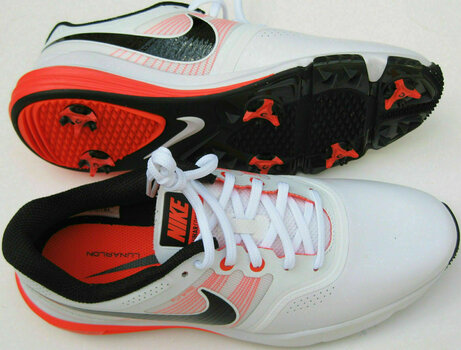Golfsko til mænd Nike Lunar Command Mens Golf Shoes White/Black/Crimson US 10 - 3