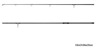 Karpfenrute Delphin WONDER LS+ Angelrute 3,85 m 3,5 lb 2 Teile - 1