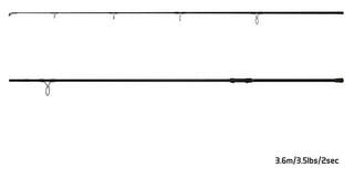 Karpfenrute Delphin WONDER LS+ Angelrute 3,85 m 3,5 lb 2 Teile - 2