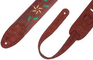 Guitar strap Levy's Leather Flowering Vine Burgundy Guitar strap - 2