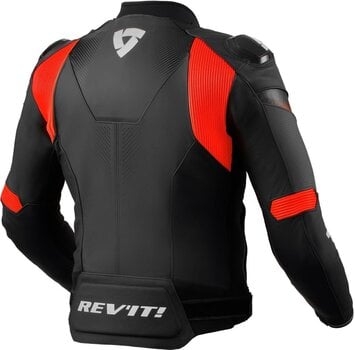 Kožená bunda Rev'it! Jacket Control Black/Neon Red 46 Kožená bunda - 2