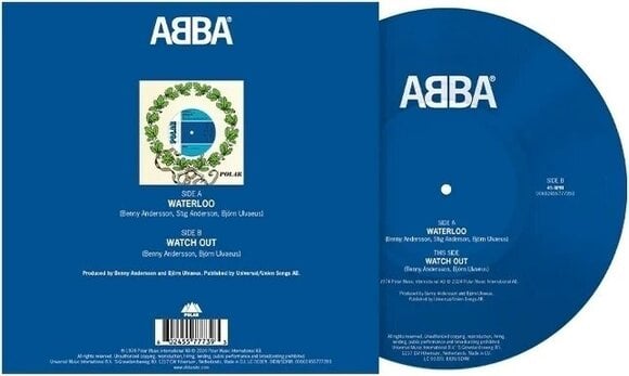 Vinyl Record Abba - 7-Waterloo / Watch Out (Picture Disc) (Limited Edition) (Anniversary Edition) (7" Vinyl) - 3