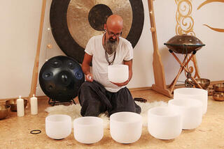 Udaraljke za muzičku terapiju i meditaciju Sela SECFU8F Frosted Кристална Певајућа Здела 8" - 6