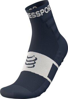 Meias de corrida Compressport Training Socks 2-Pack Dress Blues/White T2 Meias de corrida - 9