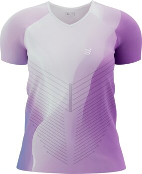 Lyhythihainen juoksupaita Compressport Performance SS Tshirt W Royal Lilac/Lupine/White S Lyhythihainen juoksupaita - 2