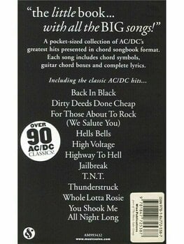 Notblad för gitarrer och basgitarrer The Little Black Songbook AC/DC Musikbok - 2