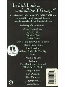 Gitár és basszusgitár kották The Little Black Songbook Johnny Cash Kotta - 2
