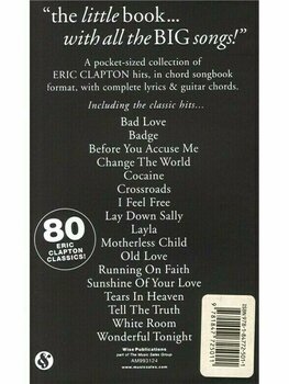 Music sheet for guitars and bass guitars The Little Black Songbook Eric Clapton Music Book - 2