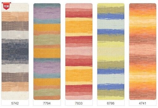 Fios para tricotar Alize Cotton Gold Batik 7798 - 3