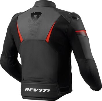 Läderjacka Rev'it! Jacket Argon 2 Black/Neon Red 46 Läderjacka - 2