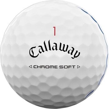 Golf Balls Callaway Chrome Soft 2024 White Golf Balls Triple Track 3 Pack - 3