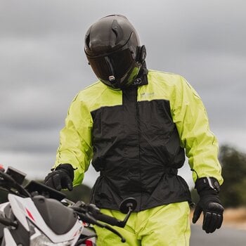 Motorcycle Rain Jacket Oxford Rainseal Over Jacket Black/Fluo 2XL - 13
