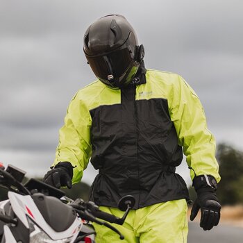 Motorcycle Rain Jacket Oxford Rainseal Over Jacket Black/Fluo 5XL Motorcycle Rain Jacket - 13