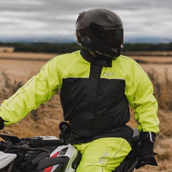 Motorcycle Rain Jacket Oxford Rainseal Over Jacket Black/Fluo 6XL Motorcycle Rain Jacket - 14