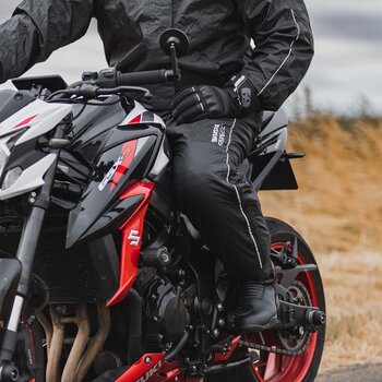 Motorcycle Rain Pants Oxford Rainseal Over Trousers Black M - 8