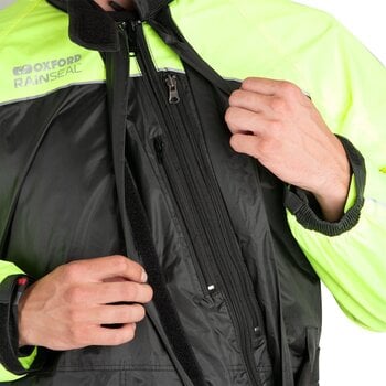 Motorcycle Rain Suit Oxford Rainseal Oversuit Black/Fluo 2XL - 9