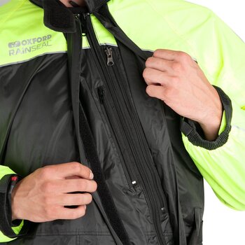 Motorcycle Rain Suit Oxford Rainseal Oversuit Black/Fluo 3XL - 9